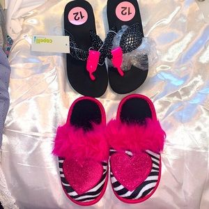 Children’s kids girls 12 13 shoes sandals slippers